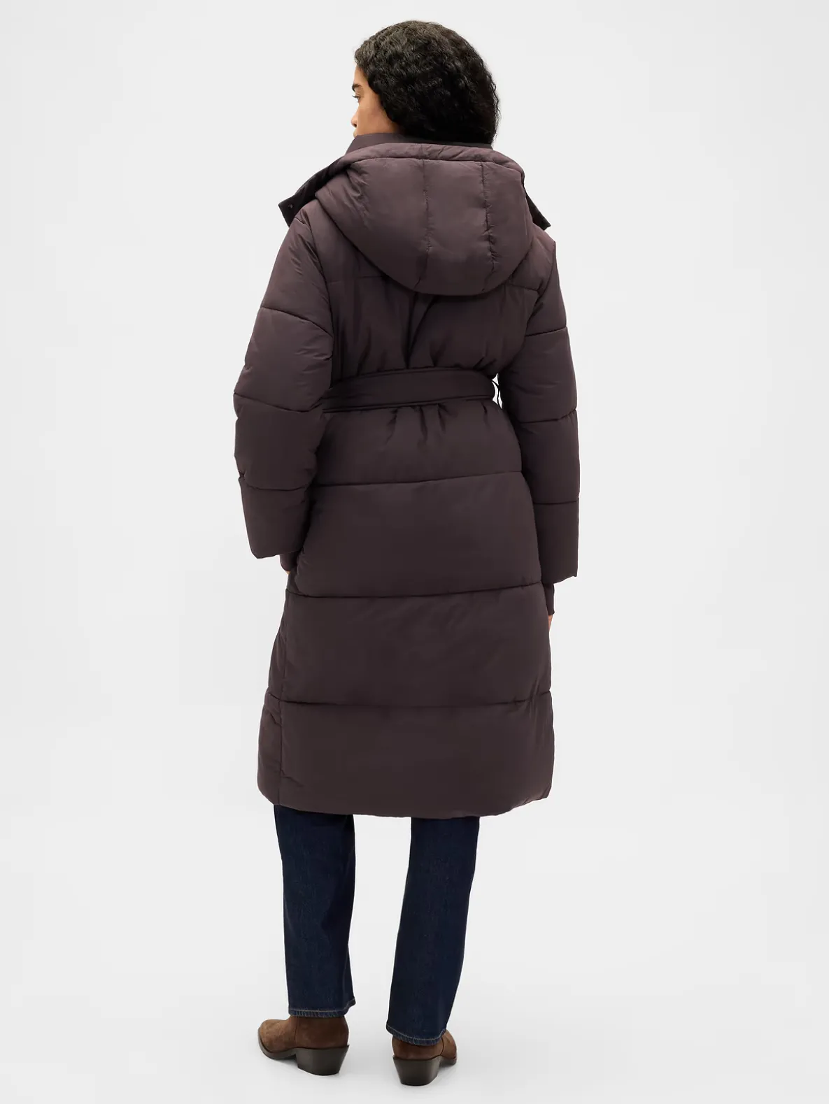 Belted Long Puffer Coat