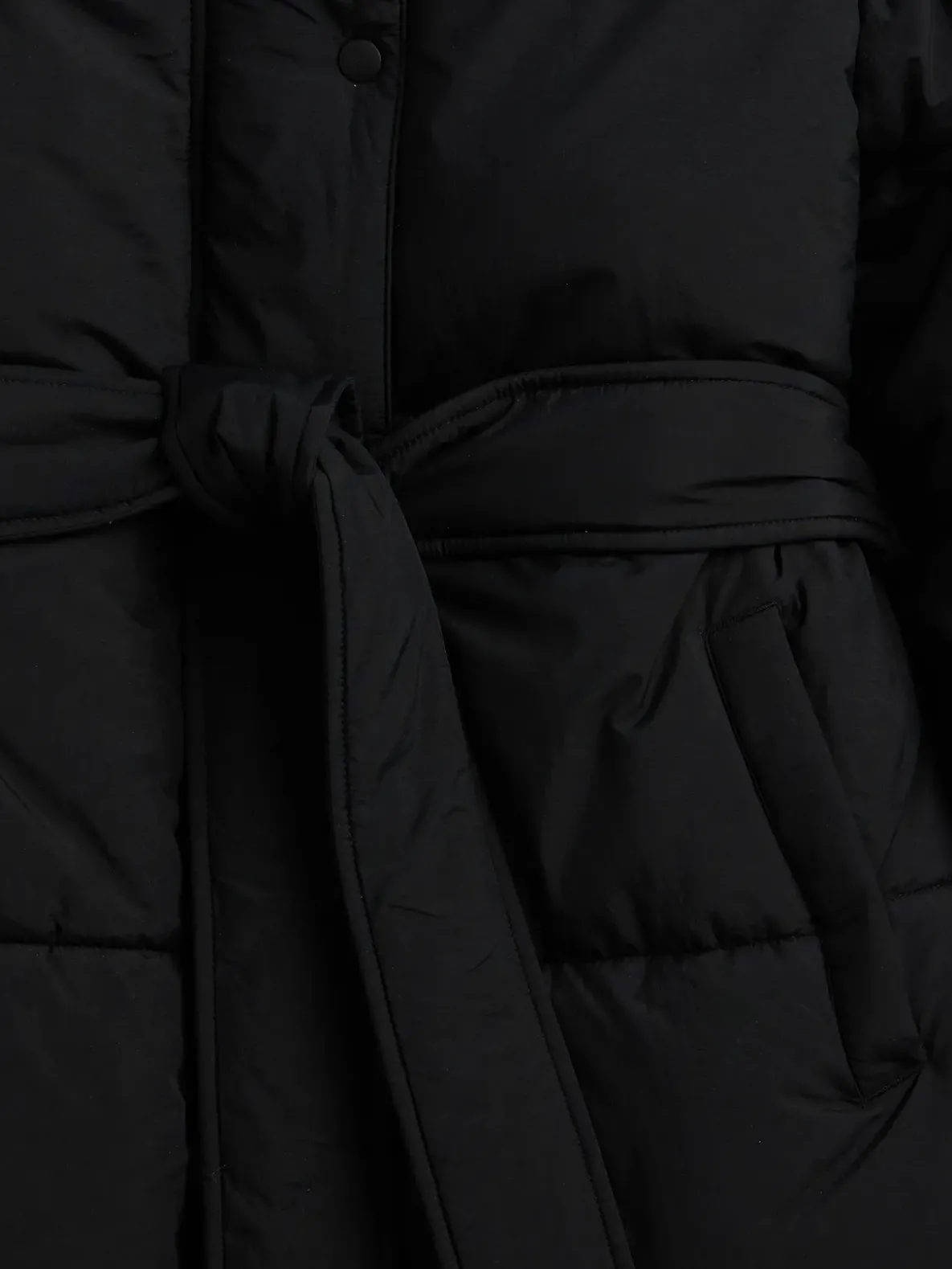 Belted Long Puffer Coat