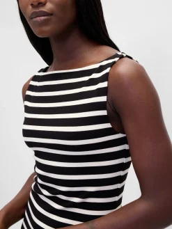 Boatneck Knit Mini Shift Dress