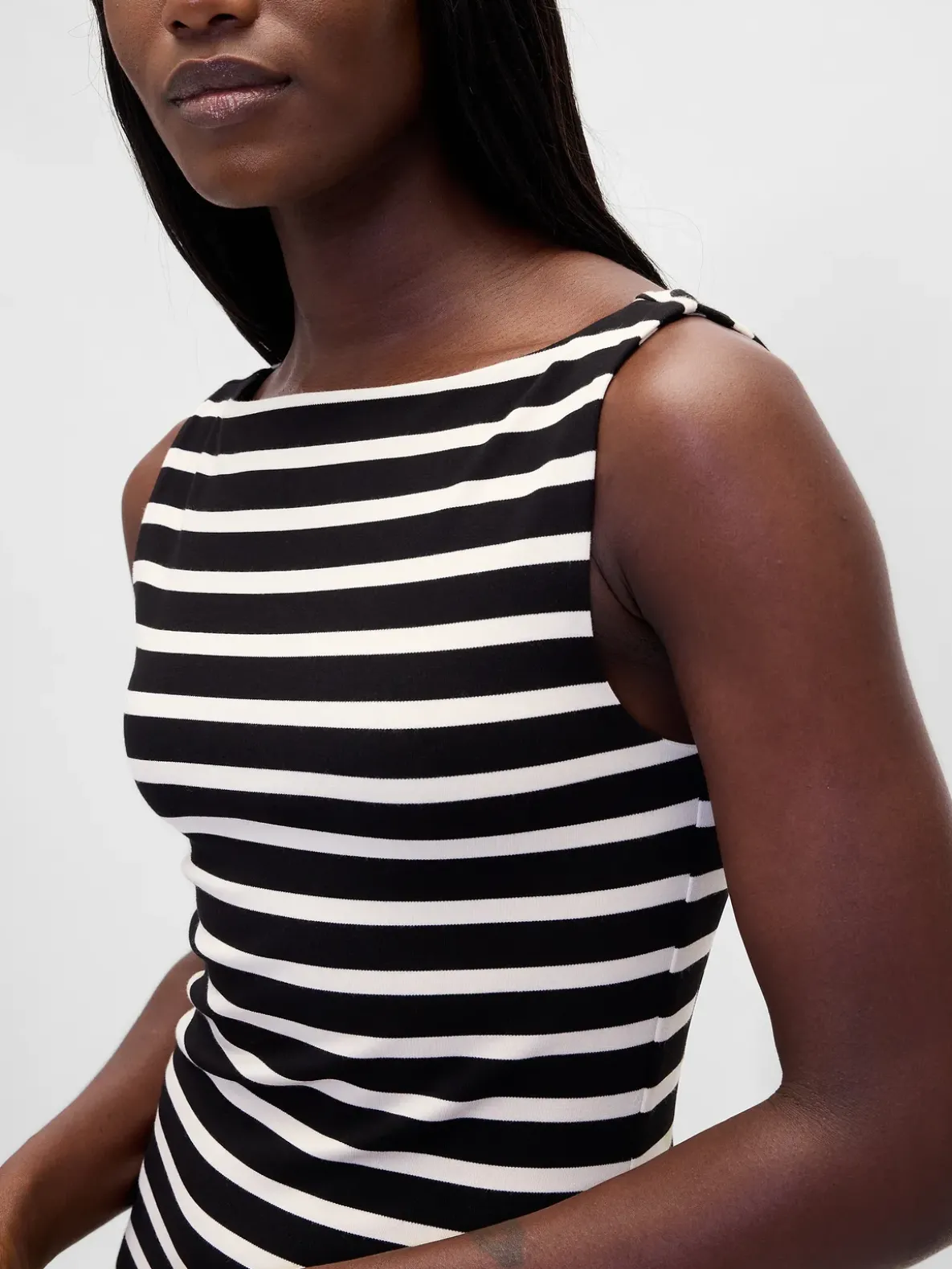 Boatneck Knit Mini Shift Dress