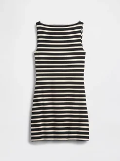 Boatneck Knit Mini Shift Dress