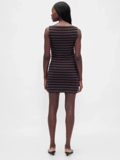 Boatneck Knit Mini Shift Dress