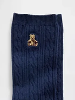 Brannan Bear Cable-Knit Crew Socks