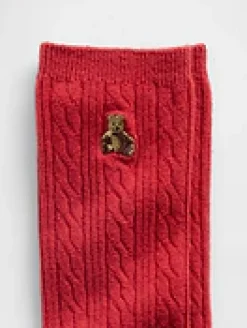 Brannan Bear Cable-Knit Crew Socks