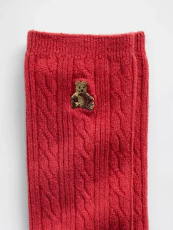 Brannan Bear Cable-Knit Crew Socks