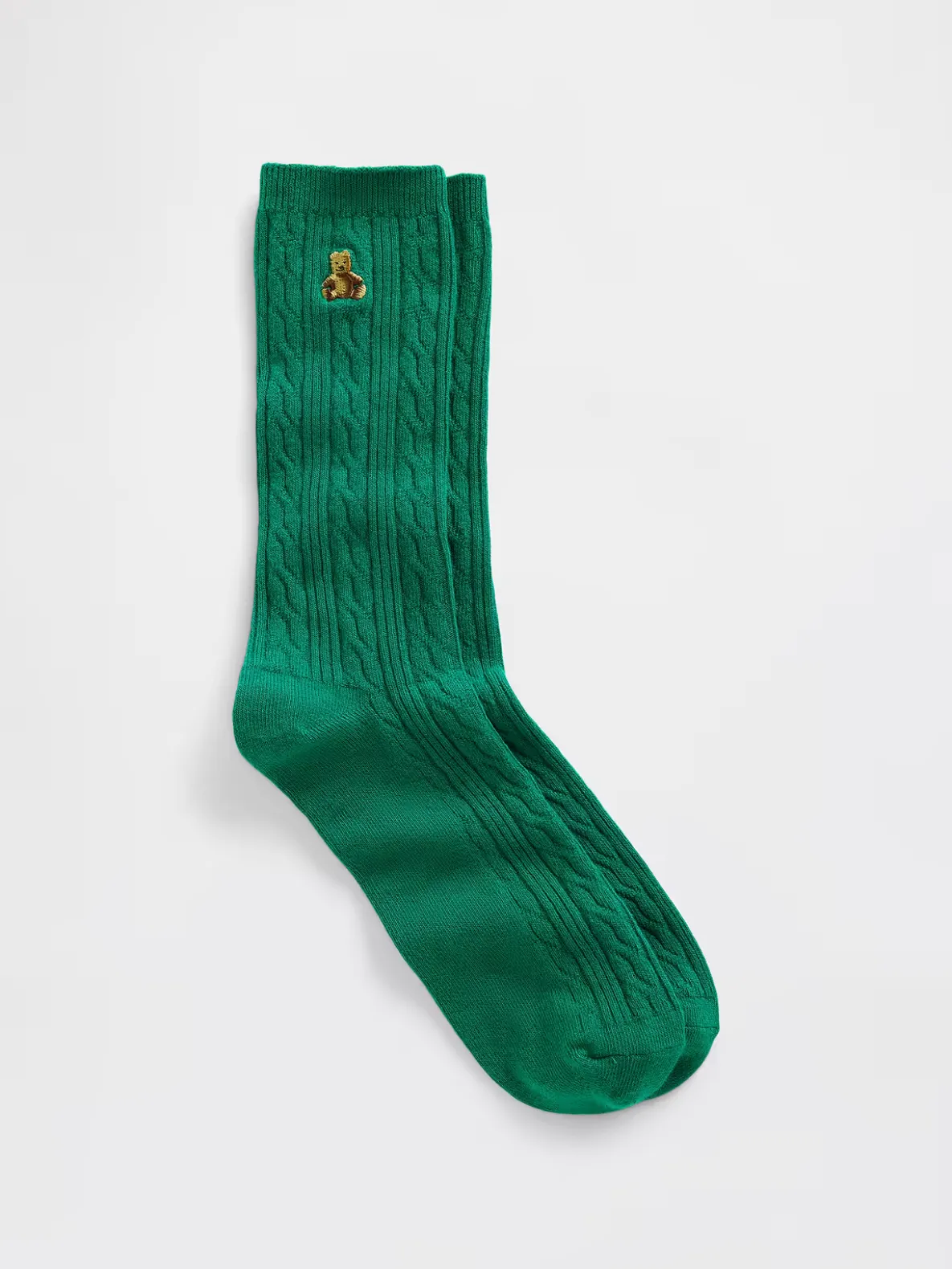 Brannan Bear Cable-Knit Crew Socks