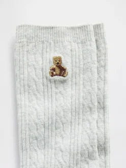 Brannan Bear Cable-Knit Crew Socks