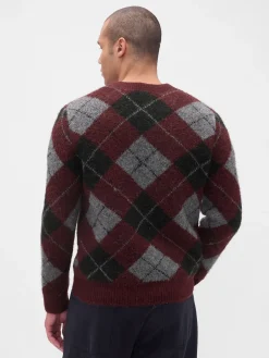 Brushed Argyle Sweater