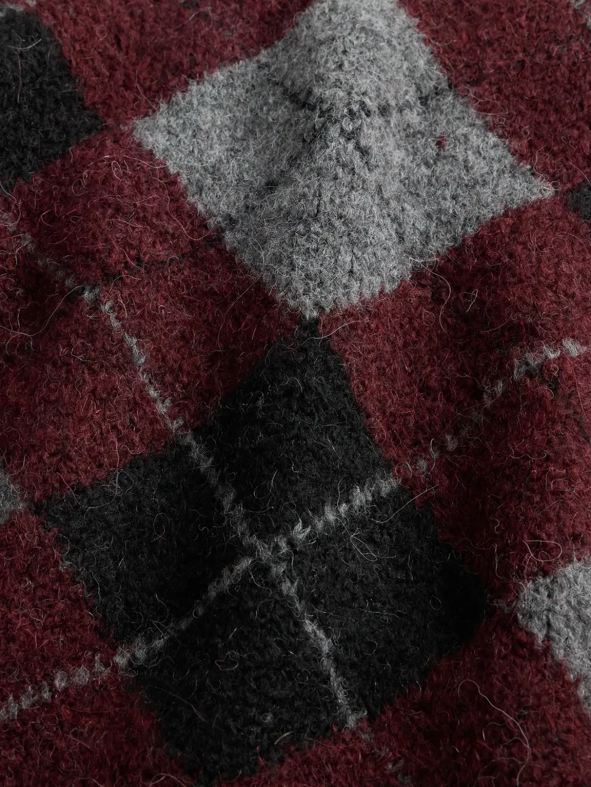 Brushed Argyle Sweater