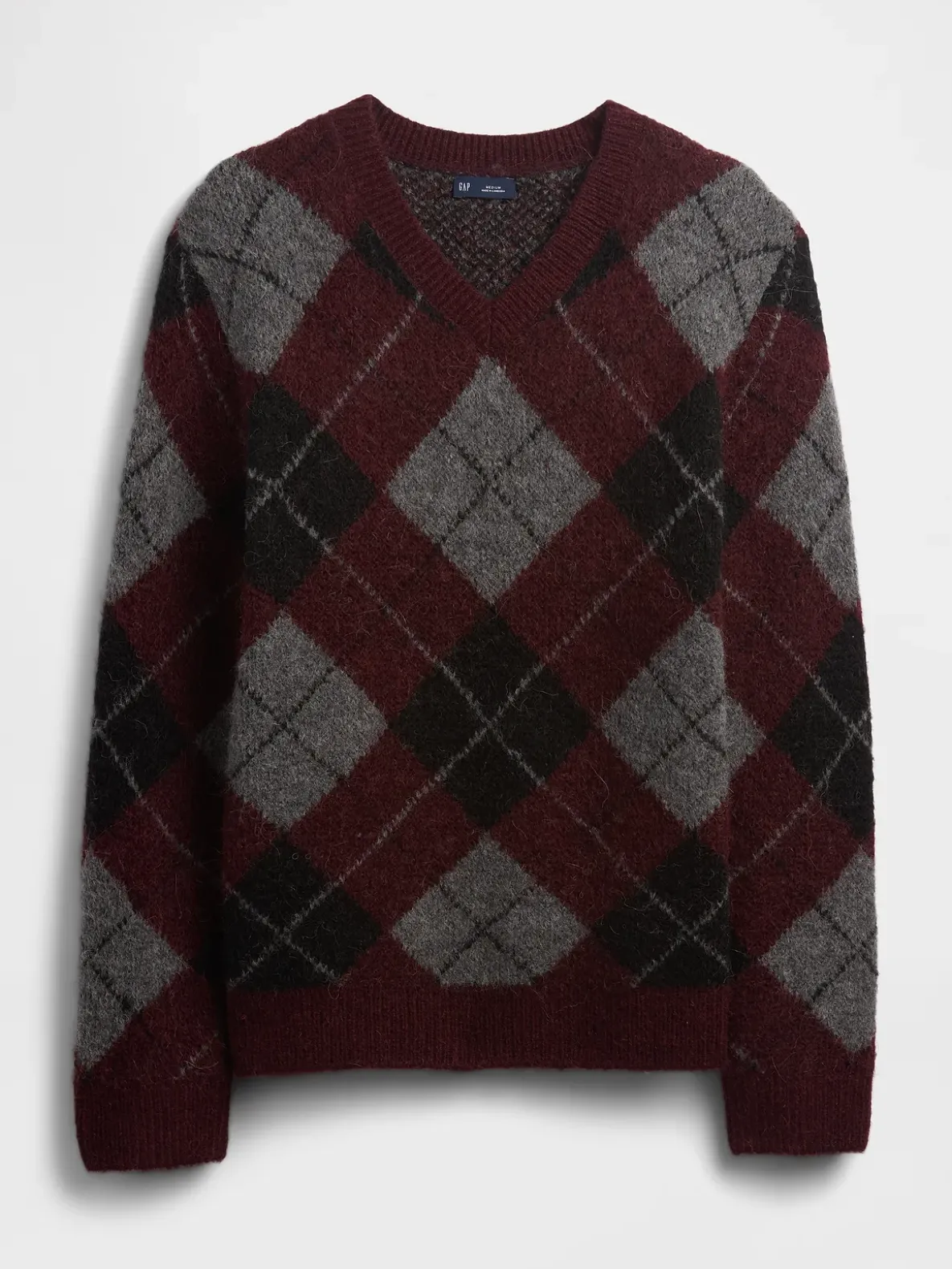 Brushed Argyle Sweater