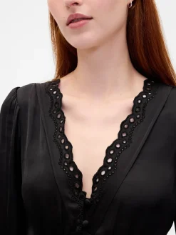 Button-Front V-Neck Maxi Dress