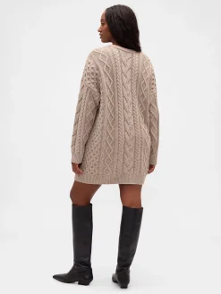 Cable-Knit Mini Sweater Dress