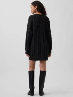 Cable-Knit Mini Sweater Dress