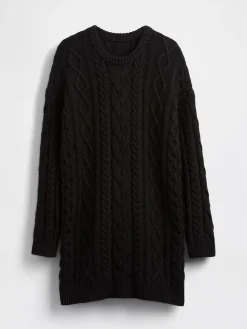 Cable-Knit Mini Sweater Dress