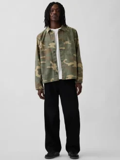 Canvas Denim Camo Utility Shirt