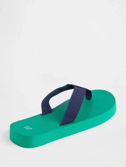 Canvas Platform Flip Flops