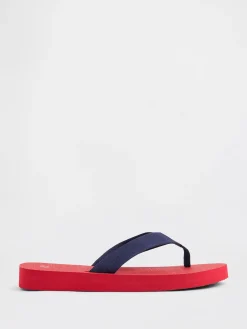 Canvas Platform Flip Flops