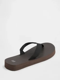 Canvas Platform Flip Flops