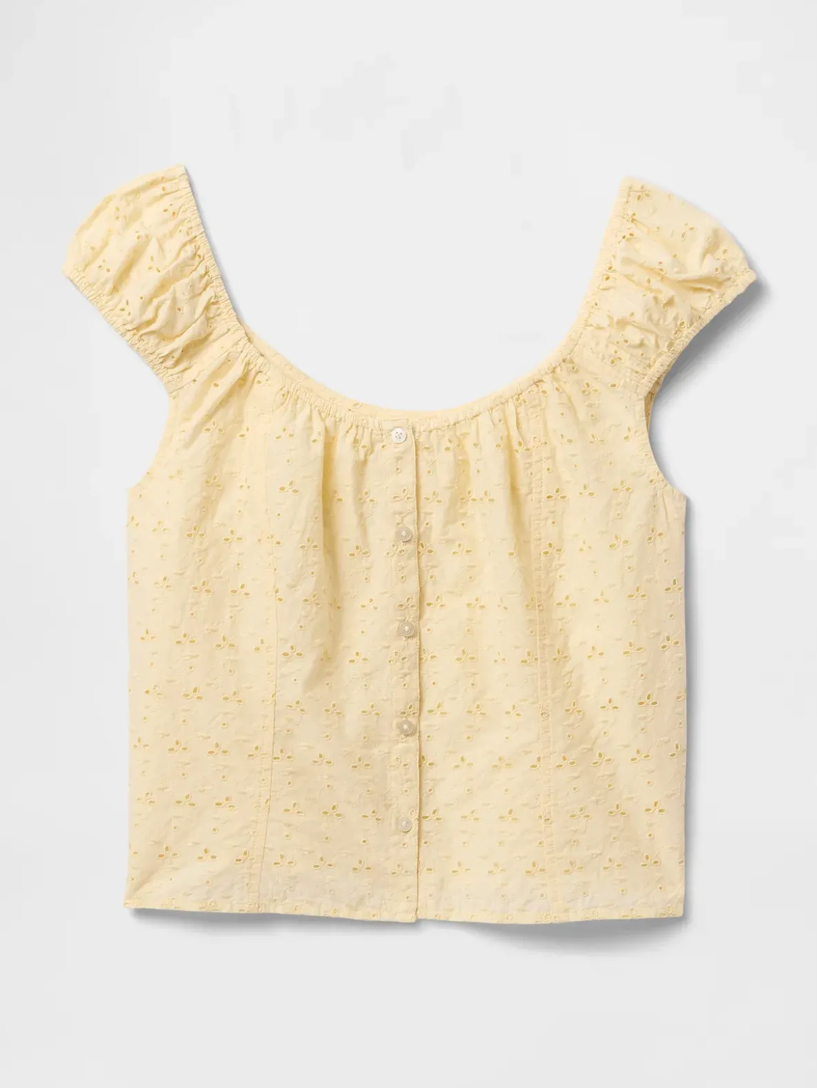 Cap-Sleeve Eyelet Top