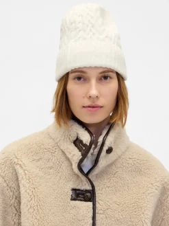 CashSoft Cable-Knit Beanie