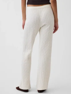 CashSoft Cable-Knit Boot Sweater Pants