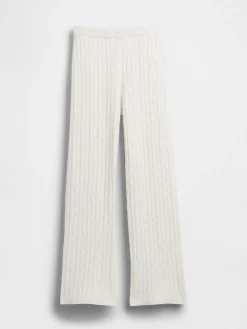 CashSoft Cable-Knit Boot Sweater Pants