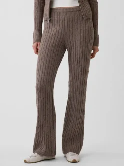 CashSoft Cable-Knit Boot Sweater Pants