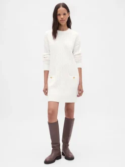 CashSoft Cable-Knit Mini Sweater Dress