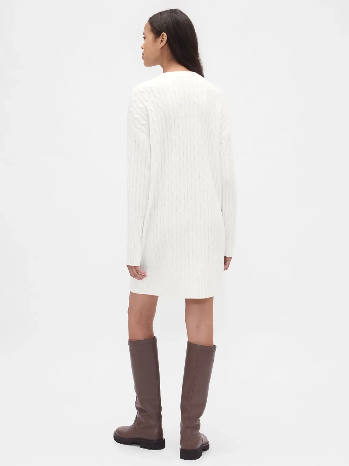 CashSoft Cable-Knit Mini Sweater Dress