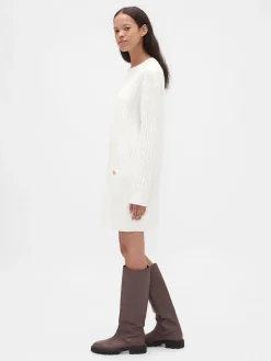 CashSoft Cable-Knit Mini Sweater Dress