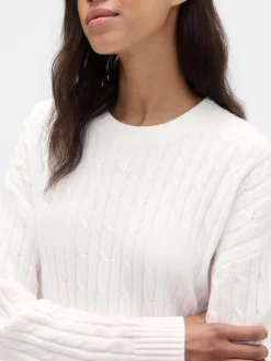 CashSoft Cable-Knit Mini Sweater Dress