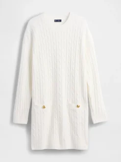 CashSoft Cable-Knit Mini Sweater Dress