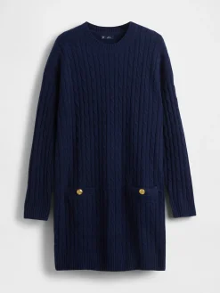 CashSoft Cable-Knit Mini Sweater Dress