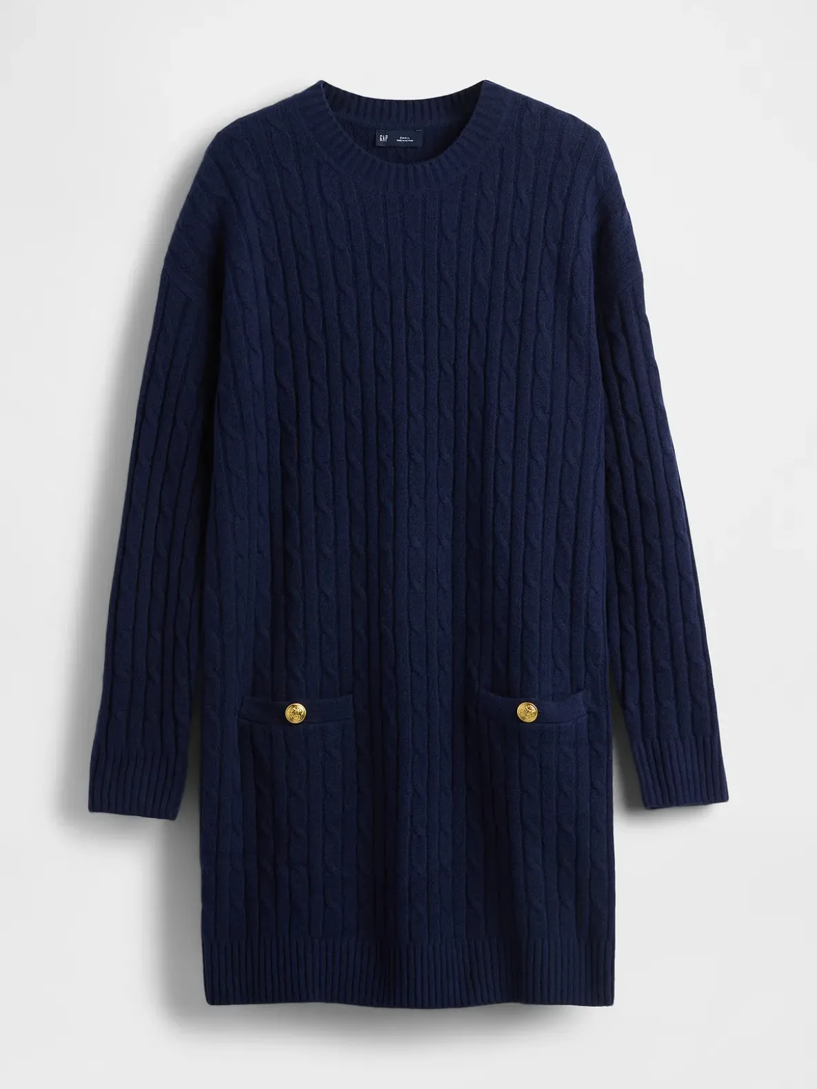 CashSoft Cable-Knit Mini Sweater Dress