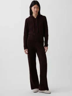 CashSoft Cable-Knit Sweater Pants