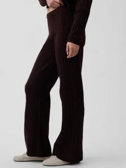 CashSoft Cable-Knit Sweater Pants