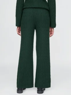 CashSoft Cable-Knit Sweater Pants