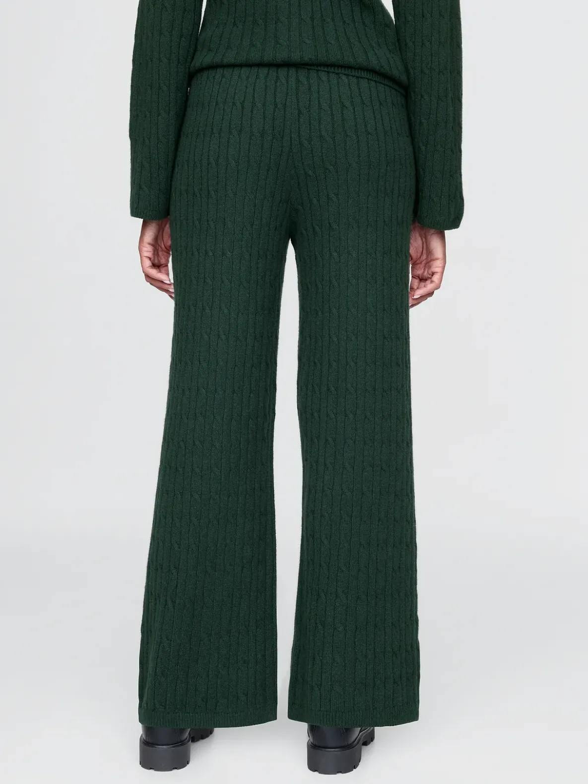 CashSoft Cable-Knit Sweater Pants