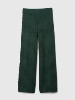 CashSoft Cable-Knit Sweater Pants