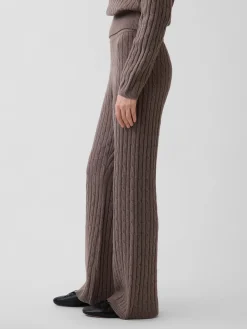 CashSoft Cable-Knit Sweater Pants