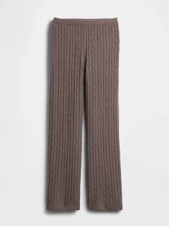 CashSoft Cable-Knit Sweater Pants