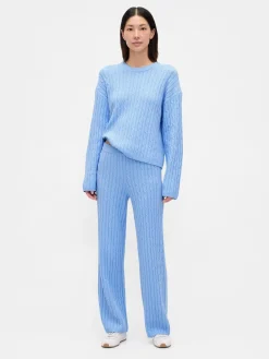 CashSoft Cable-Knit Sweater Pants
