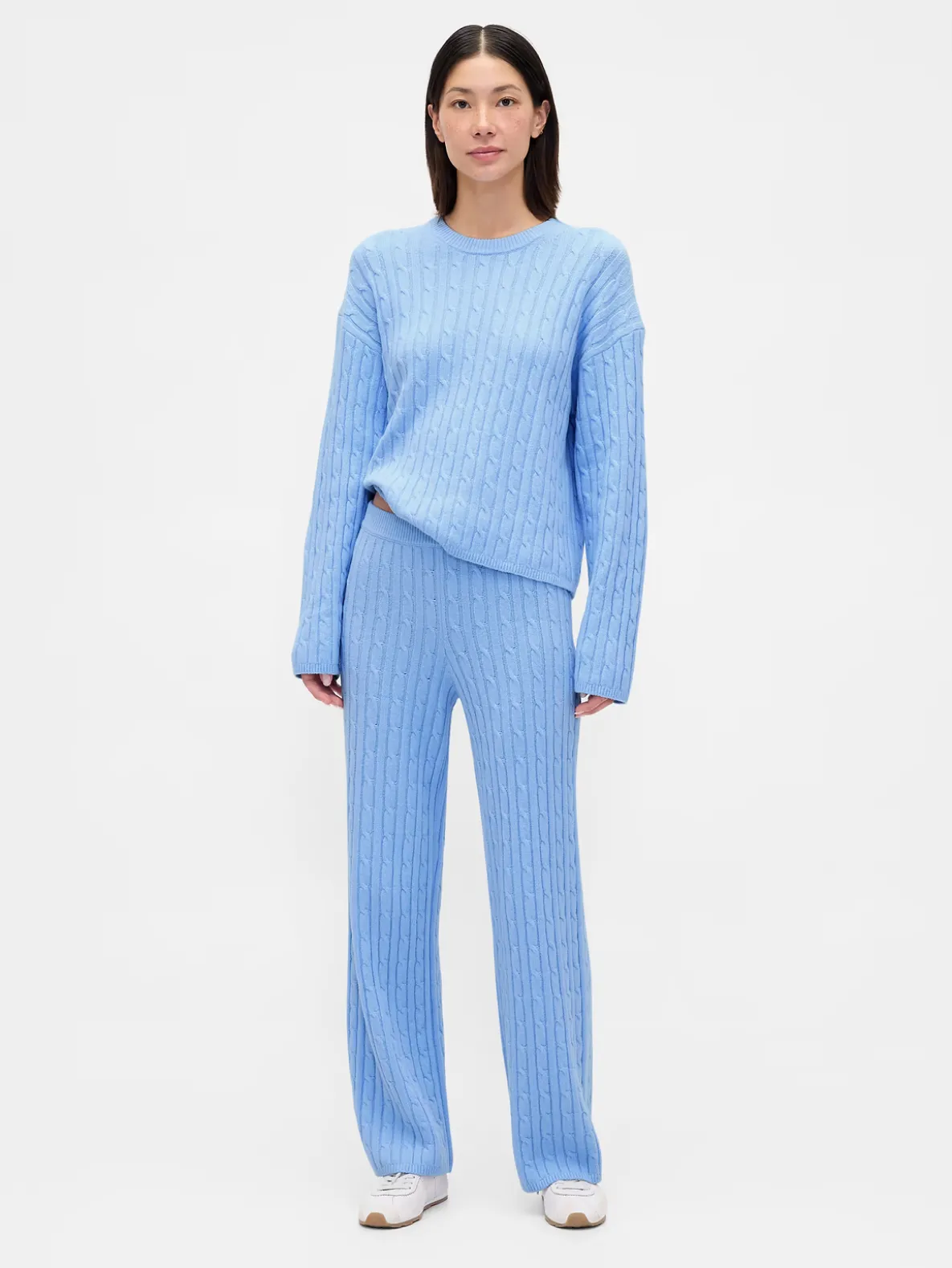 CashSoft Cable-Knit Sweater Pants