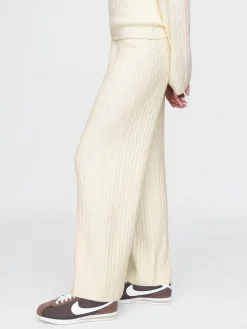 CashSoft Cable-Knit Sweater Pants