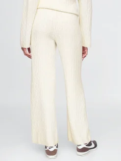 CashSoft Cable-Knit Sweater Pants