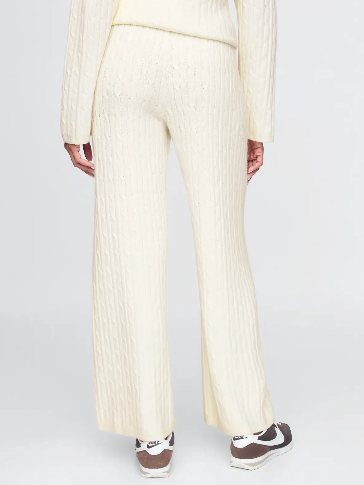 CashSoft Cable-Knit Sweater Pants