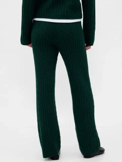 CashSoft Cable-Knit Sweater Pants