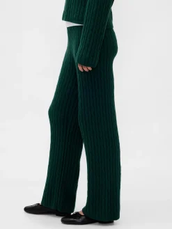 CashSoft Cable-Knit Sweater Pants