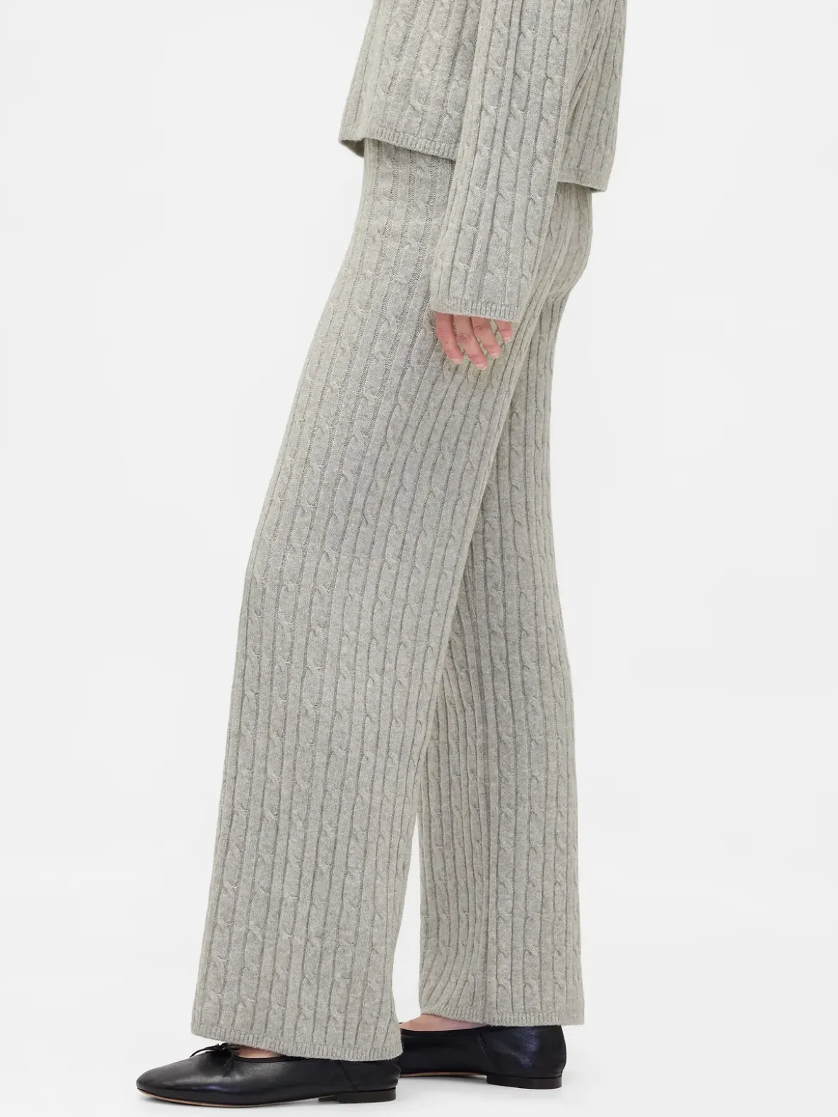 CashSoft Cable-Knit Sweater Pants