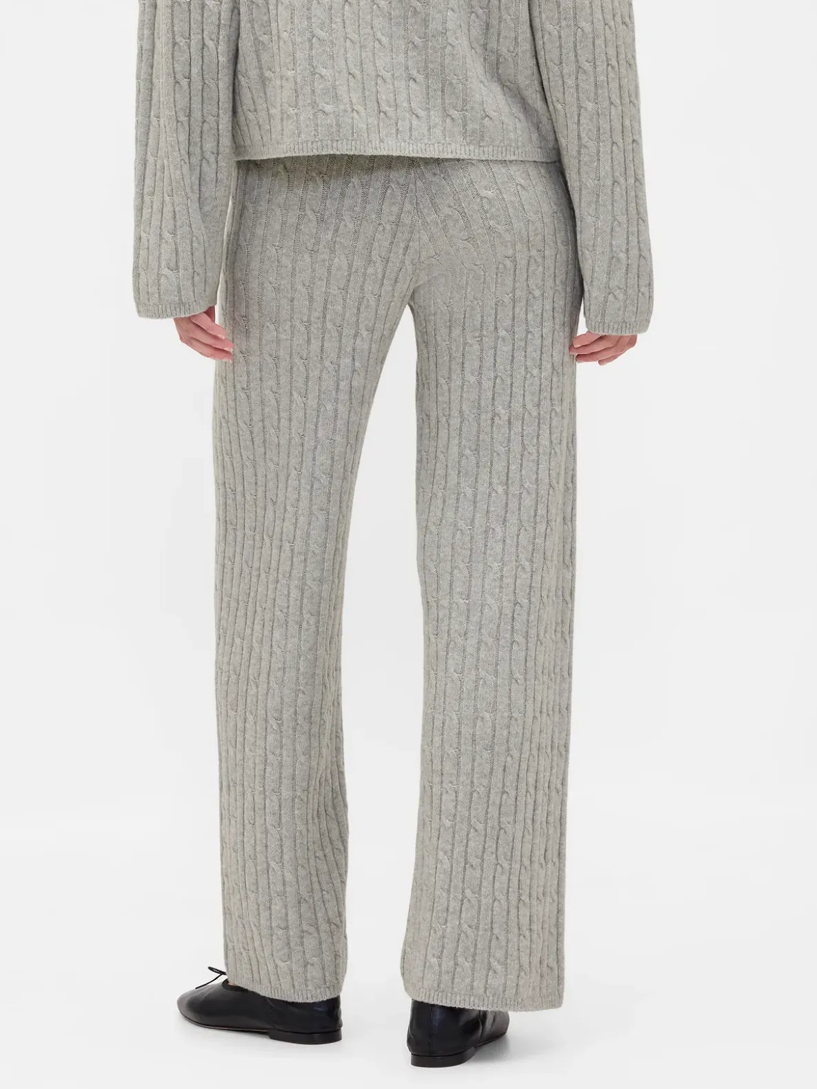 CashSoft Cable-Knit Sweater Pants